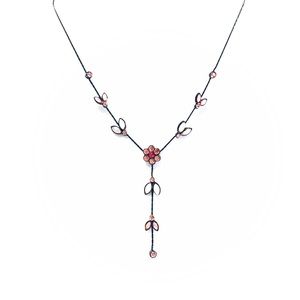 Pink Flower Statement Necklace